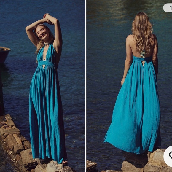 Free people women’s small look into the sun maxi dress beachy bohemian Rare - Picture 2 of 6